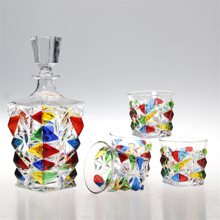 Promotional New Design Crystal Hot Sale Engraved Hand Painted Whisky Glass Cup Embossed Glass Tumbler Home Use