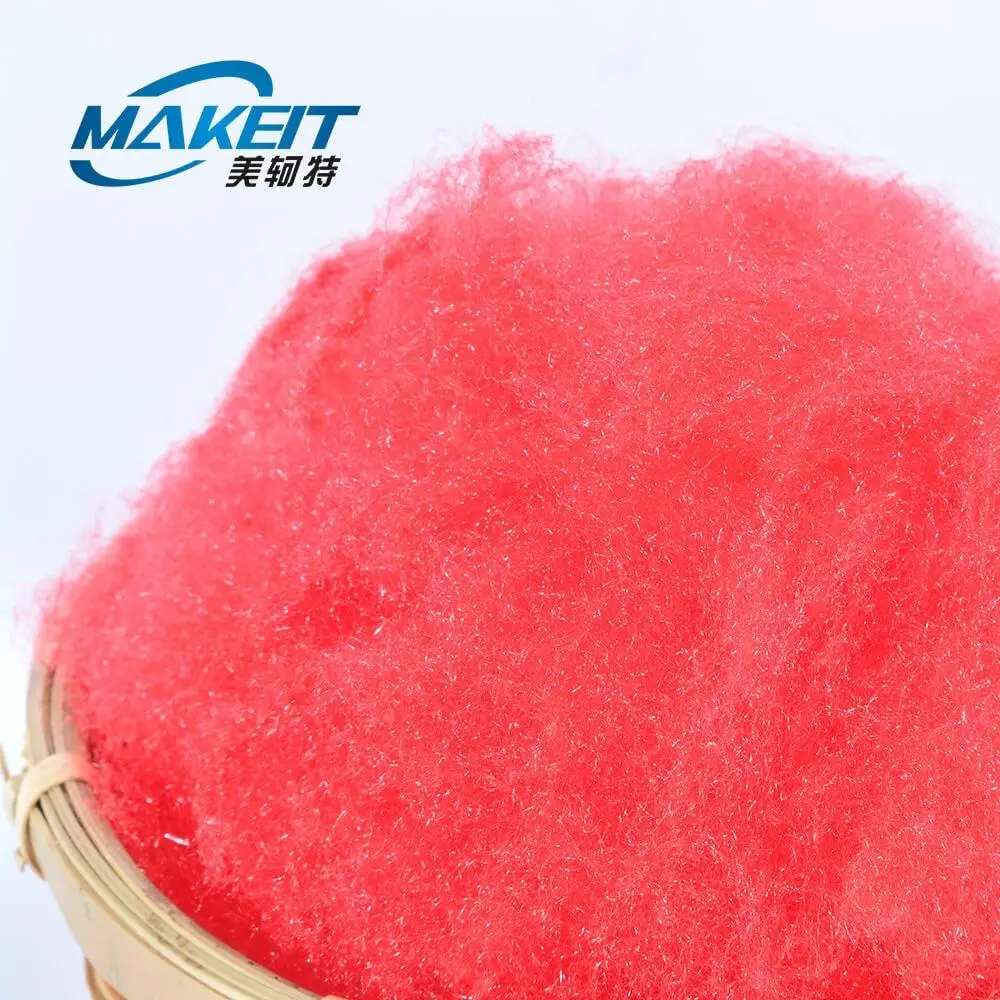 Оптовая продажа самая низкая цена зеленая 100% полиэфирная ткань из микрофибры 2 5D 64 мм Длина среза зеленое несилицированное Полиэфирное штапельное волокно