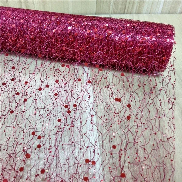 Gold Sequin Mesh Fabric