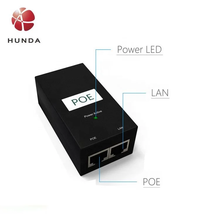 HUNDA Factory OEM POE Power Supply DC12V 1A DC15V 0.8A DC24V 0.5A 12W POE Adapter