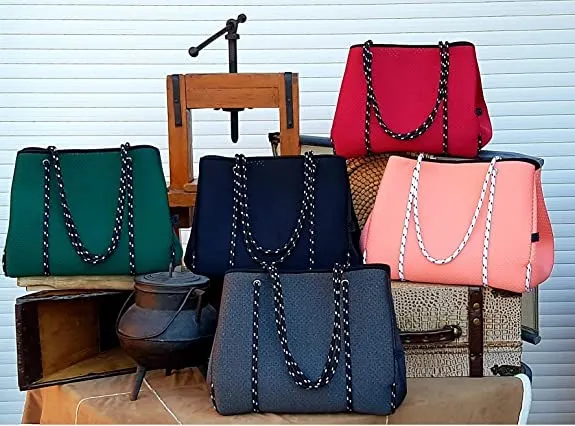 New Design Neoprene Beach Bag Large Capacity Neoprene Perforated Neoprene Tote Bag