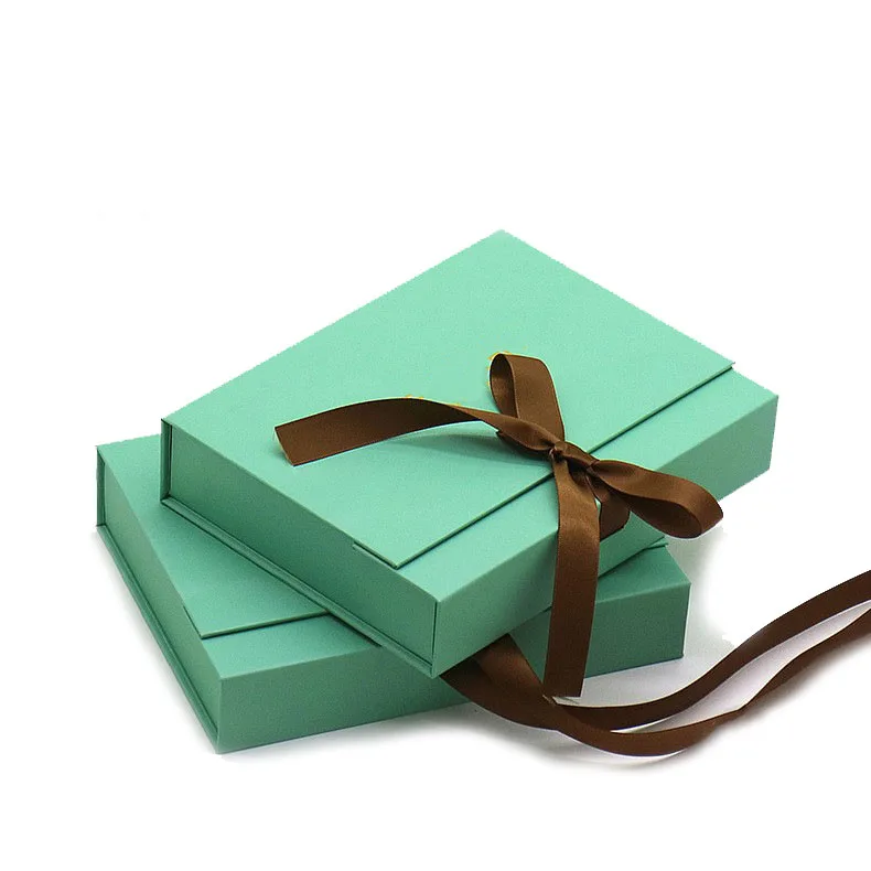 Magnet Rigid Book Shape Box Photo Frame Album Luxury Linen Usb Flash Drive Magnetic Gift Box with Ribbon