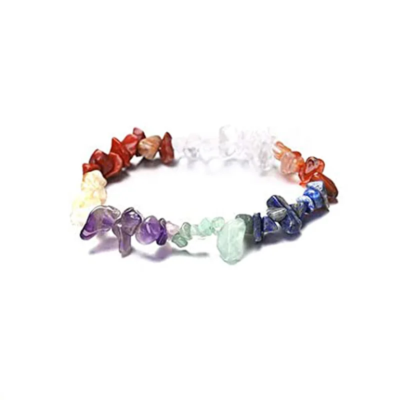 Natural Irregular Gemstone Chakra Crystal Healing Chip Gemstone chips Bracelets Tumble Polished Stones Bracelet