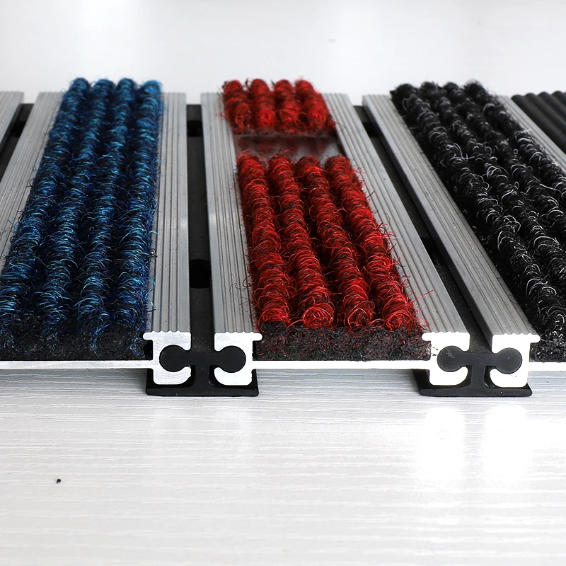 Top Design Shopping Mall Aluminum Frame Front Entrance Ribbed Non-Slip Floor Outdoor Entrance Carpet Mat