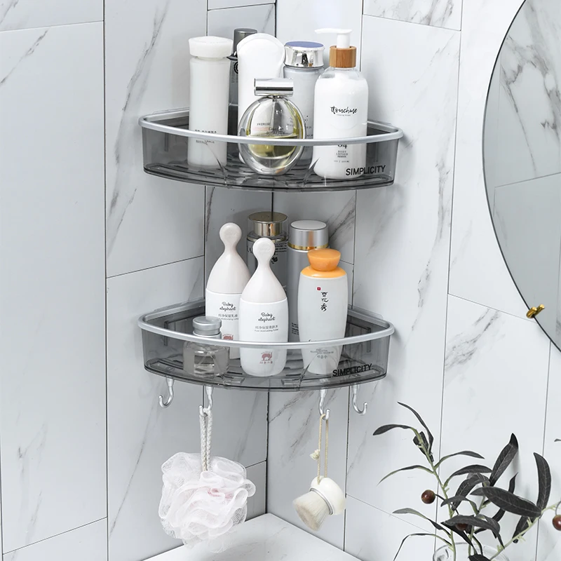 Bathroom Rack Toilet Wall-mounted Punch-free Washstand Toilet Tripod Bath Plastic Towel Storage Rack