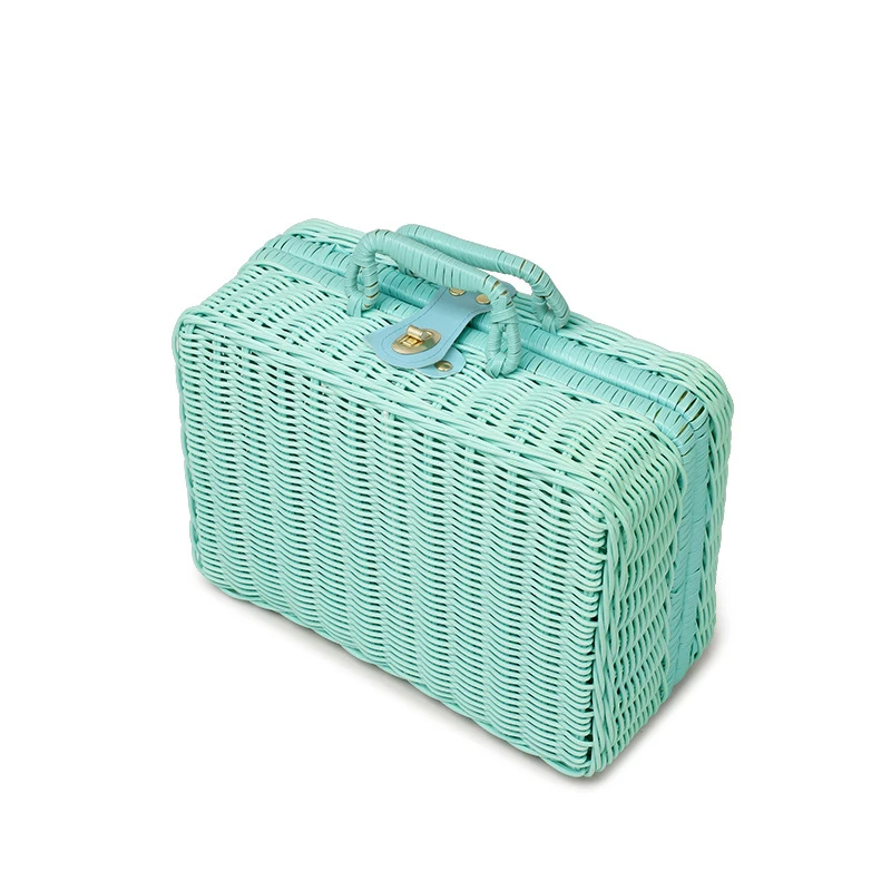 picnic plastic storage basket with handle easter woven gift box kids toy storage custom vintage suitcase