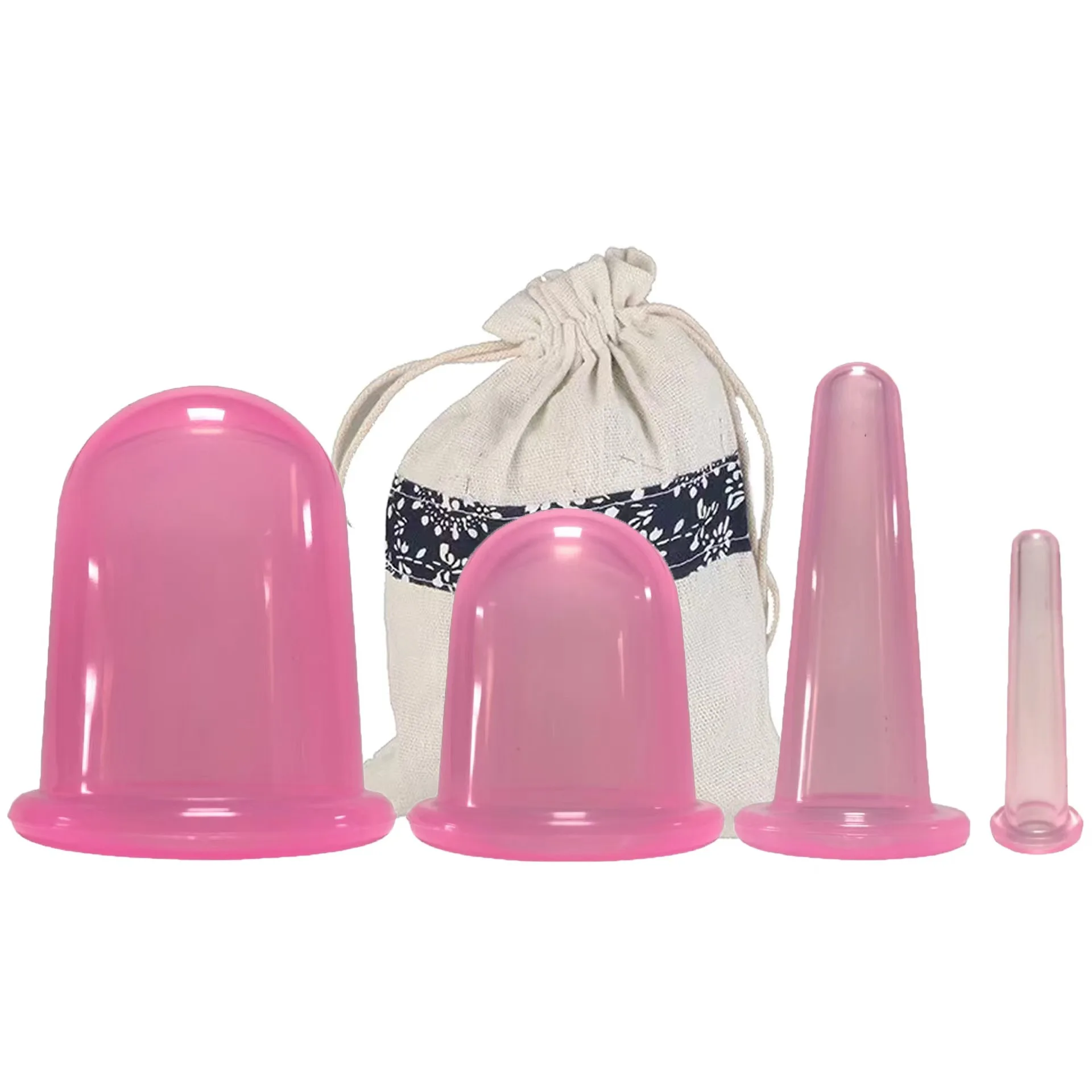 4pcs/Set Facial Cups set Anti Cellulite Silicone Medical Vacuum Massage Cupping Cup Therapy