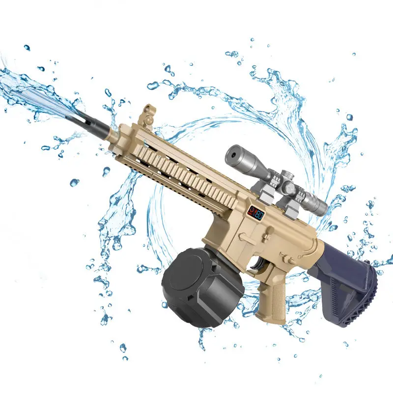 Summer Automatic Shooting Water Gun Toys Electric Squirt Guns Toys Military Shooting Water Blaster Gun Toy For Boys Outdoor Play