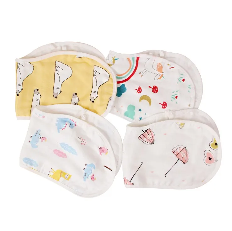 
Amazon hot selling Wholesale Ultra Soft Baby Burpy Bib Muslin Burp Cloth Bamboo Cotton 6Layers Bibs 