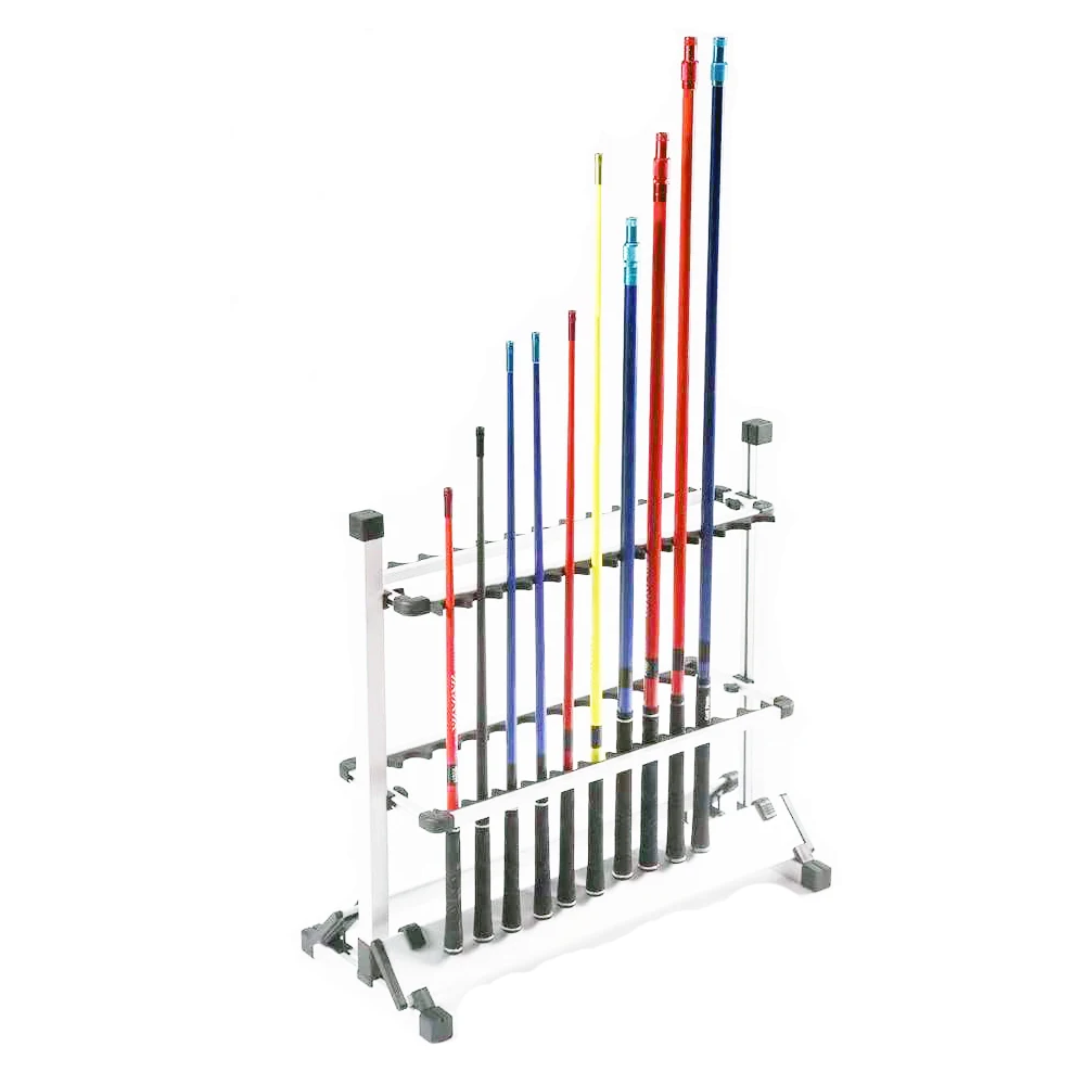 Double Sided Aluminium Alloy Fishing Reel Lure Display Stand Fishing Rod Display Rack for Fishing Store