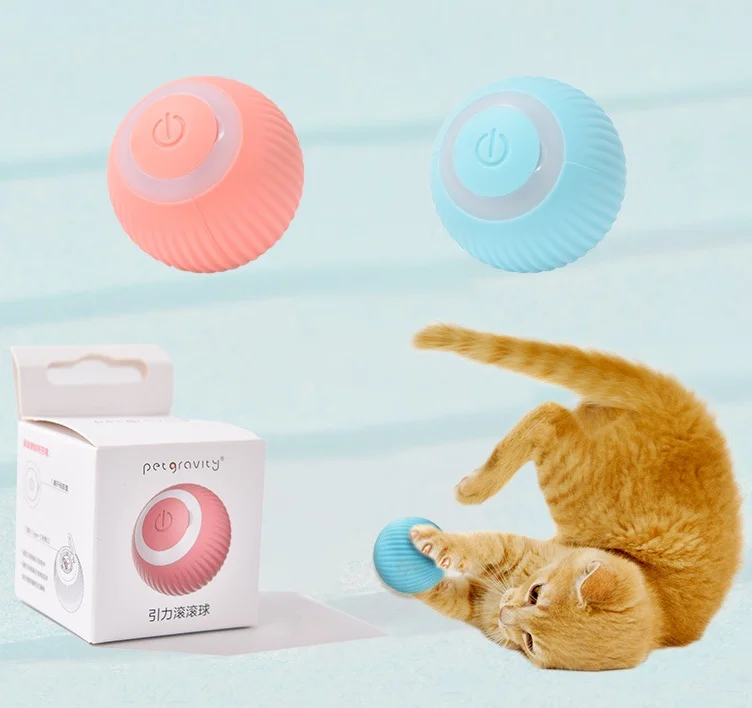 Smart Cat Toy, Gravity Smart Roller Cat Ball, Cat Toys for Indoor Toys Automatic Pet Exercise Toys Electric Tumbler Cat