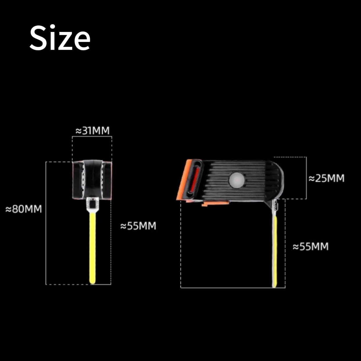 USB Charging LED Bicycle Tail Light Night Riding Water Drop Warning Light Running Equipment Pilot Highlight Life Waterproof