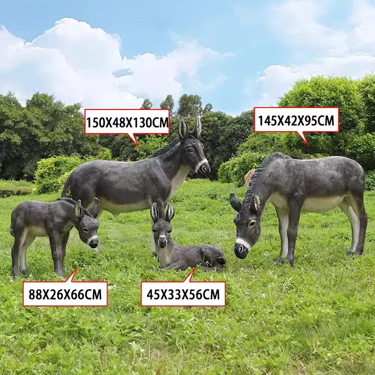 F024 Simulation donkey statue donkey sculpture outdoor garden lawn landscape decoration fiberglass animal ornaments