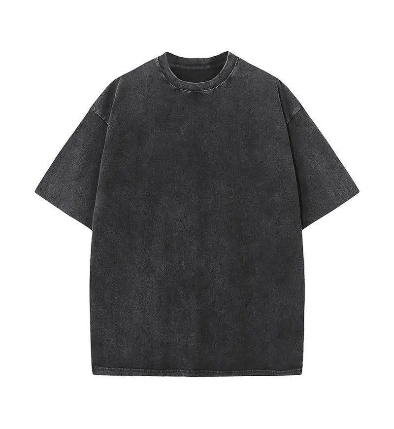 Distressed Luxury Men 100% Cotton T Shirt High Quality Blank Vintage Logo Custom Faded Oversized Acid Washed T Shirt