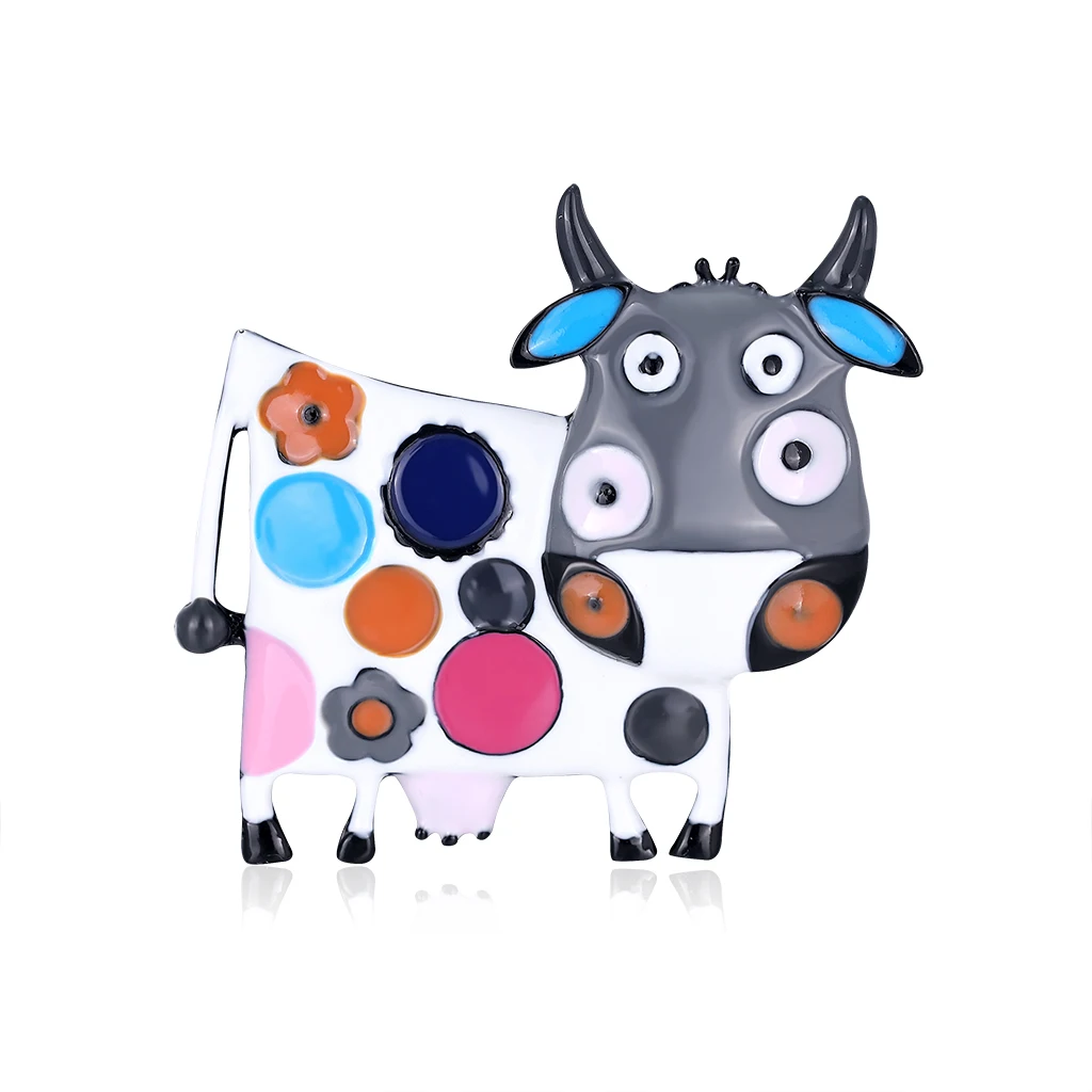 New animal zodiac cartoon cow Brooch alloy oil dripping lovely clothing accessories Brooch manufacturers in stock