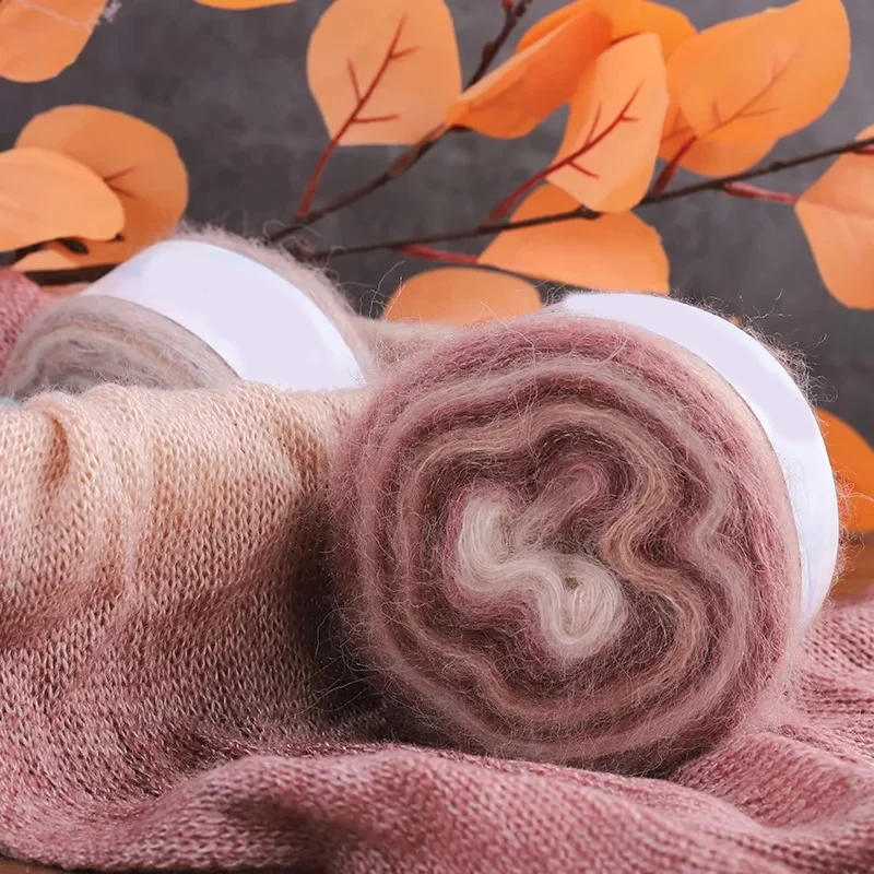 Wholesale Price Manufacturers Fancy Multi-color 100g Yarn Mohair for Fashion Sweater