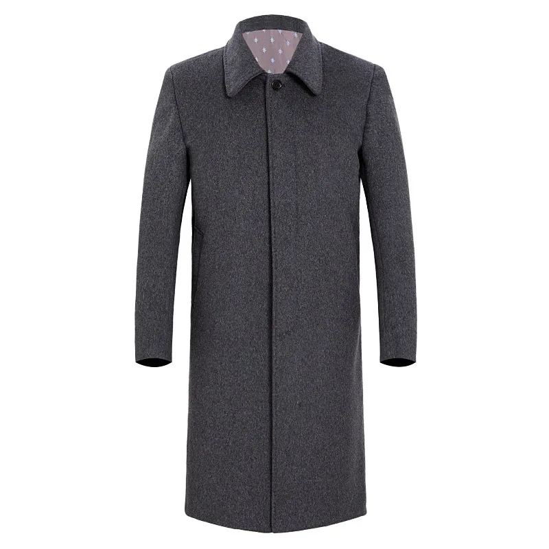 Autumn and winter plus velvet thick cashmere jacket large size coat middle-aged business casual woolen suit coat