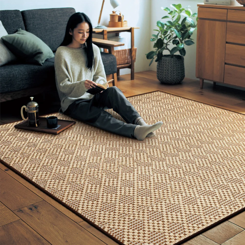 
household large size tatami rug summer non-slip rattan floor mat carpet for bedroom 