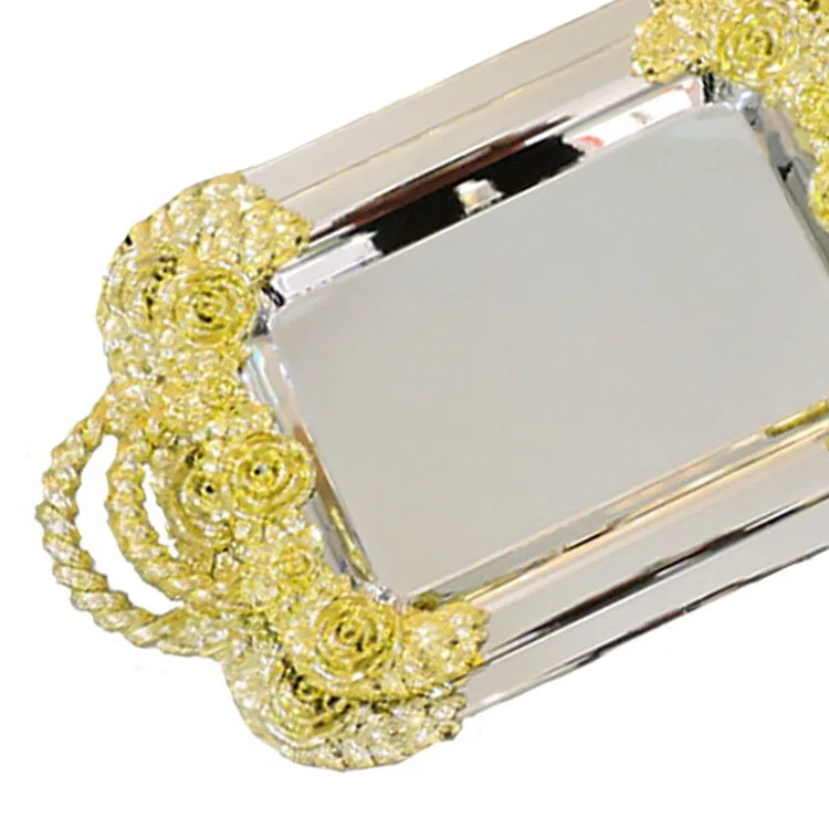 
Best selling tableware metal plate stainless steel multi sizes serving tray steel food fruit tray for hotel wedding party 