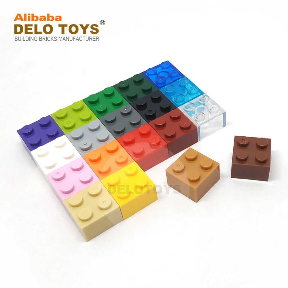 DELO игрушки (31 цвет) DIY части 2x2 пластиковый строительный блок кирпич 2*2