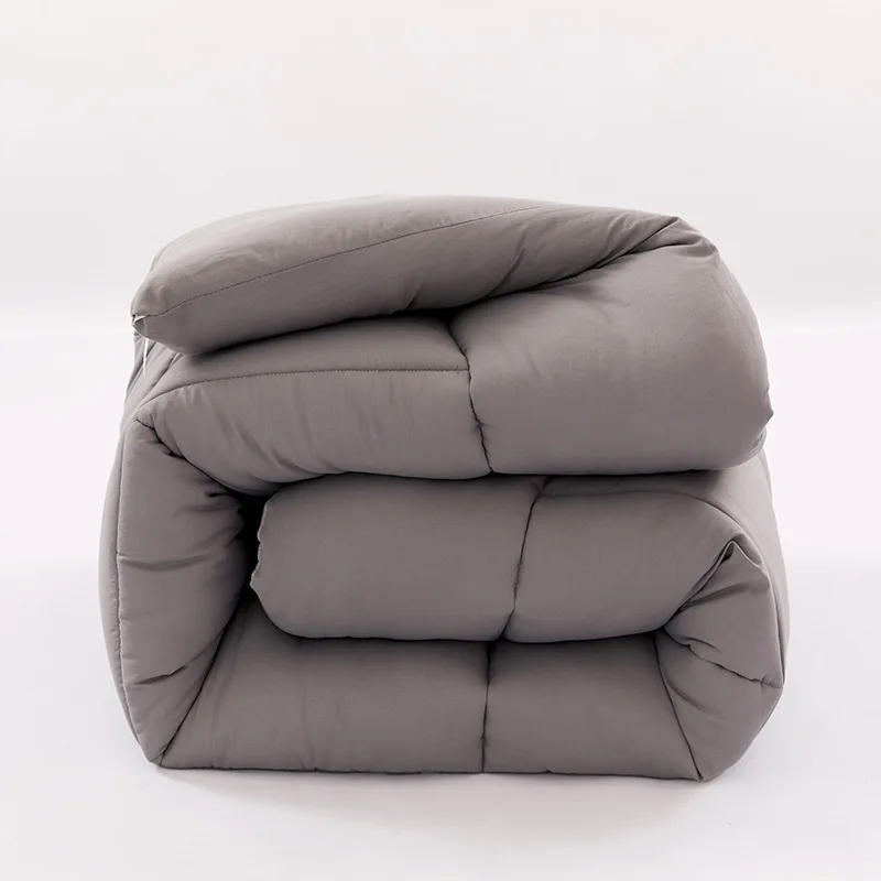 Custom duvet soybean fiber % polyester polyester cotton folded anti-bacterial skin friendly gray white single double quilt core
