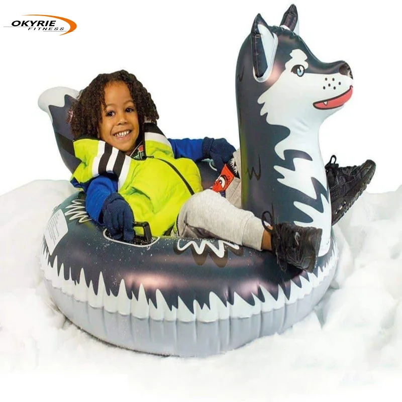 CHRT Custom Wholesale Popular Pvc Inflatable  Snow Tube Snow Skiing Sledge With Handles For Kids Adults