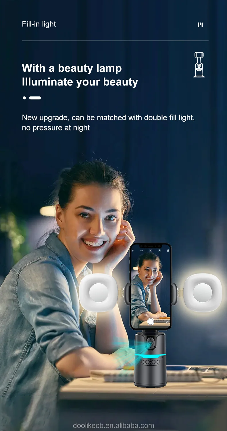 Newest Q14 360 Rotation Auto AI Focus Face Tracking Follow Mobile Phone Stabilizers Magnetic Holder Gimbal Stabilizer For Phones