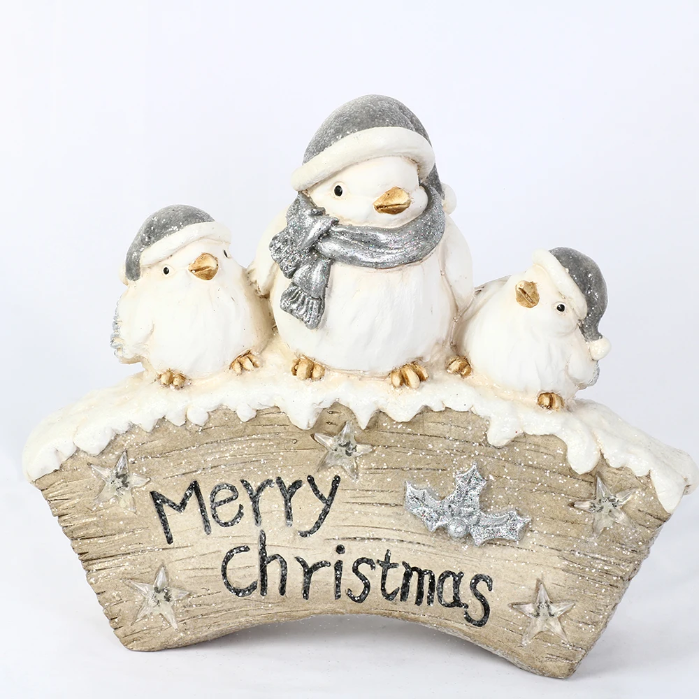 NEW magnesium oxide material OWL with painted and light Christmas decoration supplies indoor Adornos de navidad