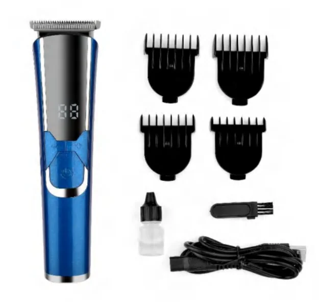 Профессиональная электрическая машинка для стрижки волос, перезаряжаемый беспроводной триммер с дисплеем, Парикмахерская Машинка для волос для мужчин