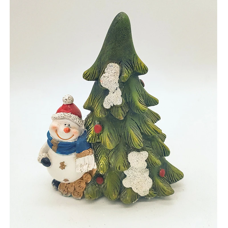 Luxury Mini Resin crafts Snowman Christmas Tree landscape DIY decorative ornaments Christmas tabletop decoration