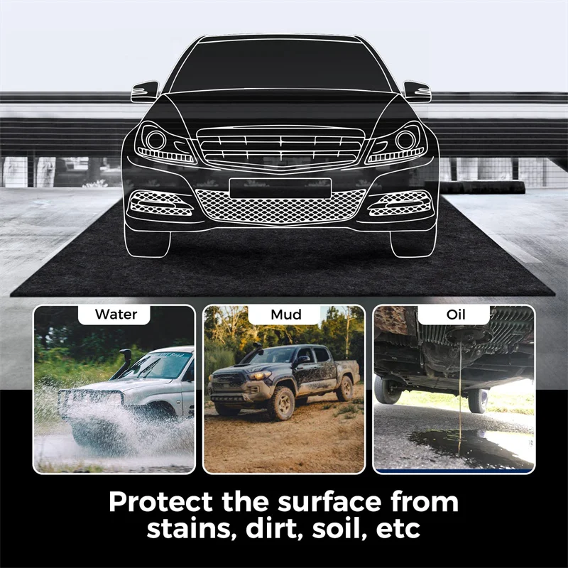 Absorbent Felt Oil Spill Maintenance Mat Anti-slip Felt Garage Floor Mat and Shop Parking Mats for Golf cart Go-kart