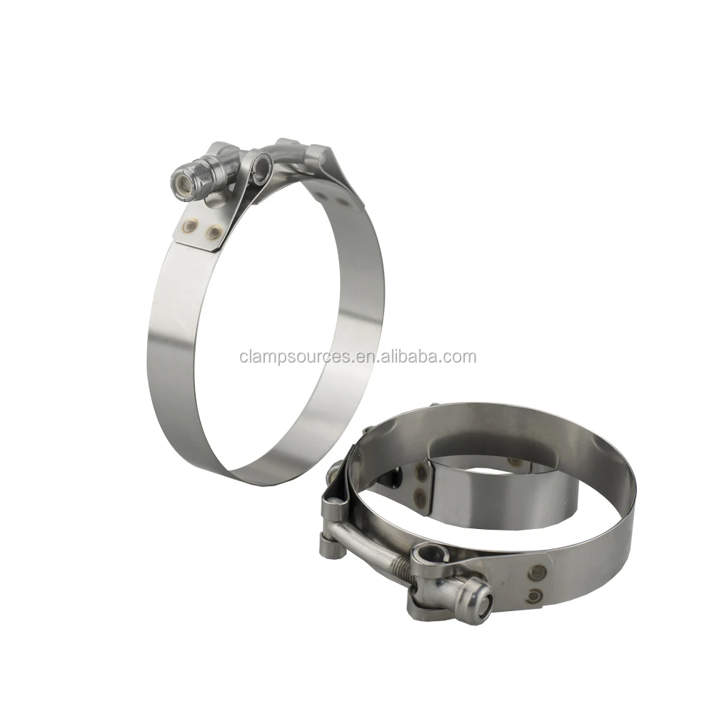 SS304 t bolt clamp zinc plated clamp round band edge 1.26-1.46 inch torque hose clamp