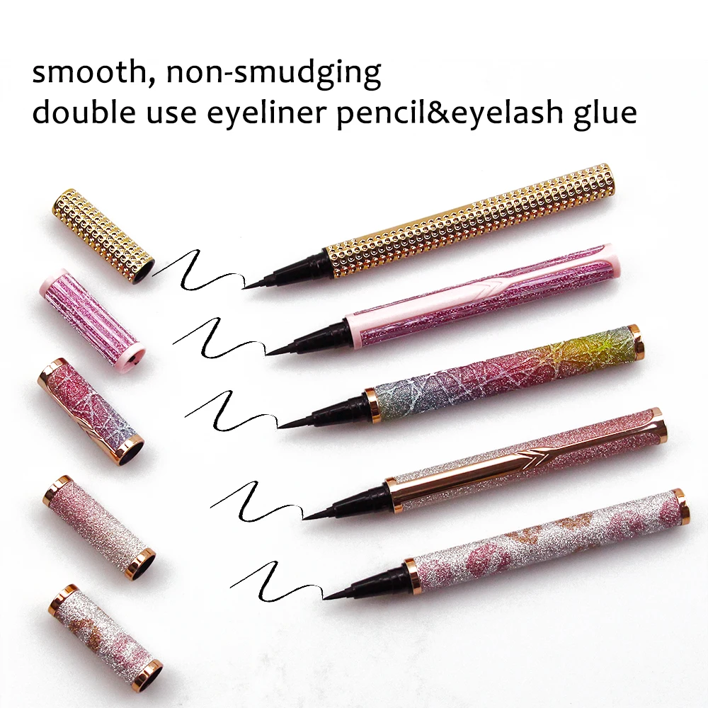 Wholesale Magnetic Adhesive Eyeliner Pen Bling Waterproof Smooth Sticky Eyelash Glue Pen Eyeliner