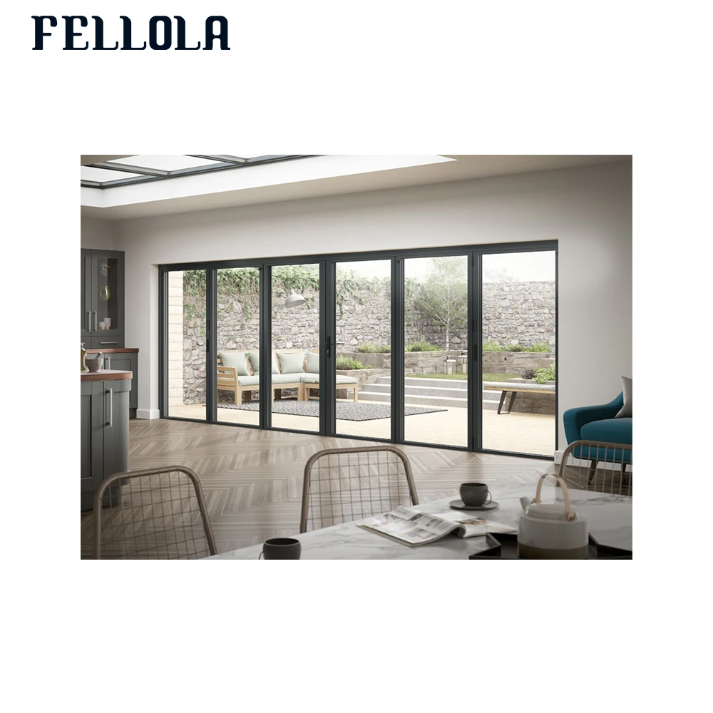 Black Aluminum Bifold Narrow Frame Folding Window For Balcony  comalco Aluminium Windows