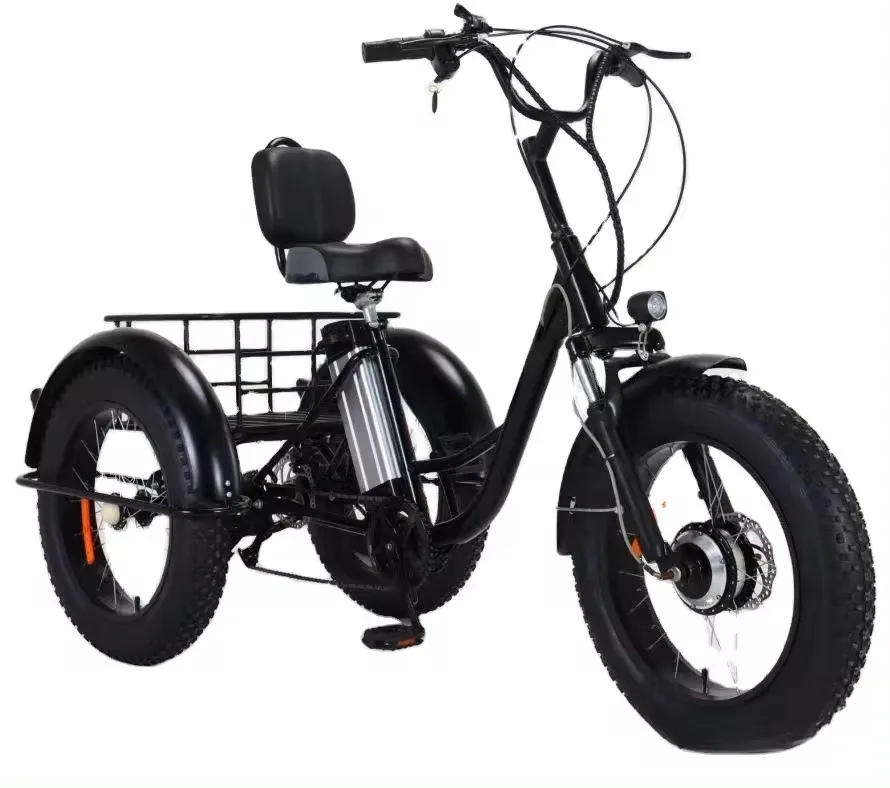 Fat Tire Cargo Electric Tricycle Electric Trike 3 Wheel Electric Bike Russian Style Tricycle For Adult