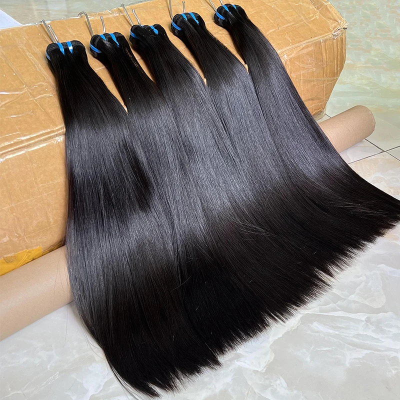 Wholesale Cheap Natural Hair Cuticle Aligned Raw Virgin Indian Double Drawn Bone Straight human hair Bundles