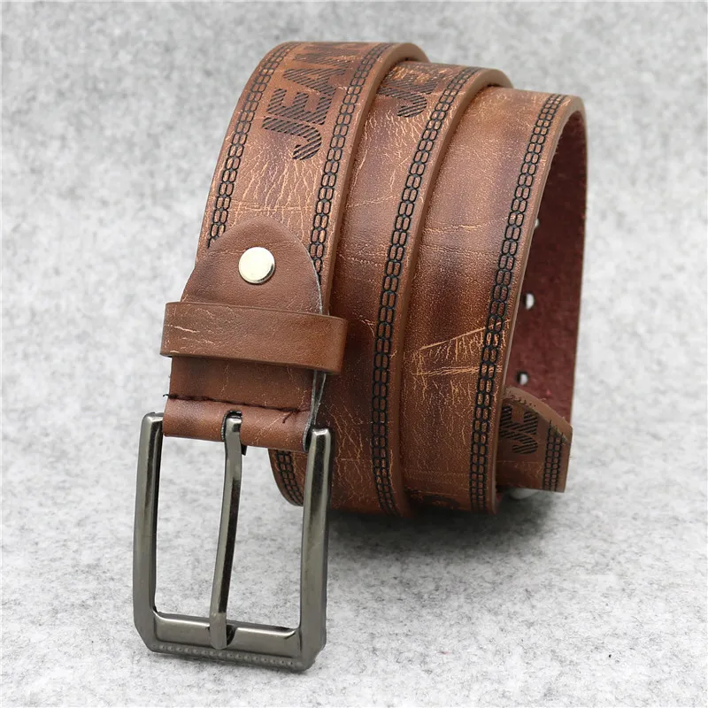 30MM Belts Mens Pin Buckle Belt wholesale PU belts for men iron buckle cheap custom design YiWu LQbelt Factory direct sale
