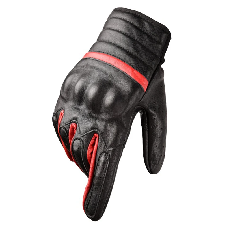 2021 New  non-slip touch screen hand guards hard shell protective sheepskin motorcycle rider drop-resistant gloves