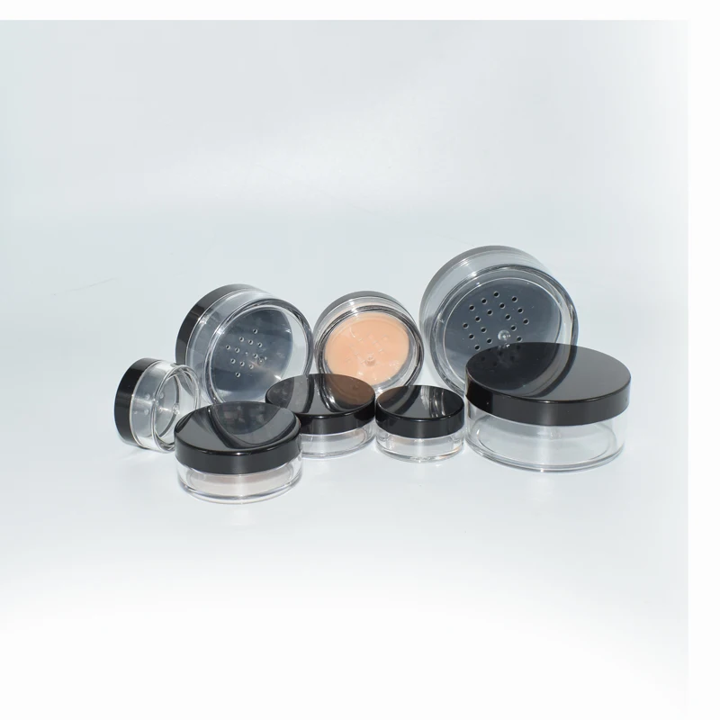 Factory sales 5g 30g 50g loose powder jar with sifter compact container 10g Powder Makeup Jar for Loose Powder Cosmetic Sifter