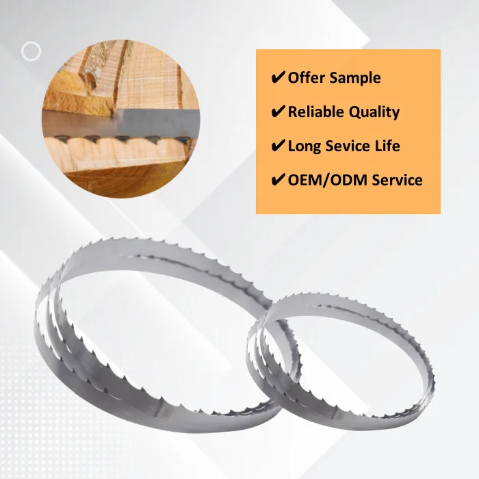 C75/51CrV4/D6A High Efficiency Woodworking Sharpening Laser Hardened Band Saw Blades Wood Cutting