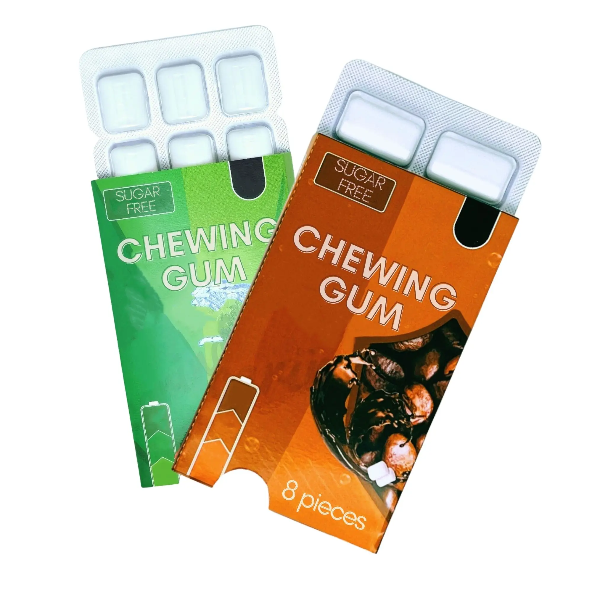 Strong Mint flavor super Energy chewing gum in blister