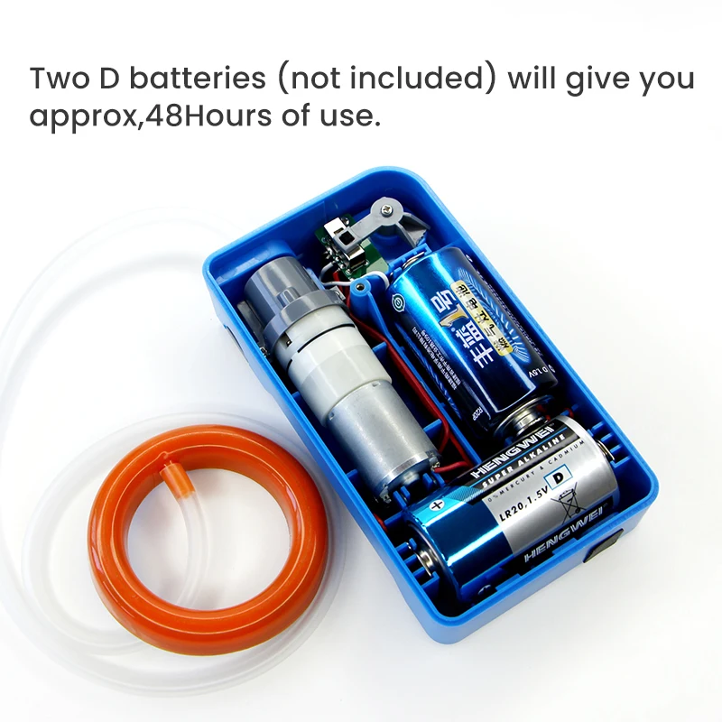 RTI Air Pump Portable Aquarium Fish Tank Battery Powered Oxygen Aerator With Stone