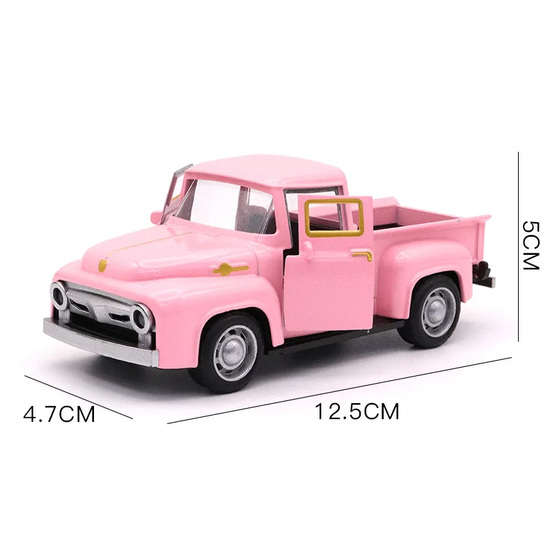 1:32 Scale Classic Pickups Truck Car Model Alloy Pull Back Diecast & Toys Vehicle for Boys Children Christmas Collection Toy Car