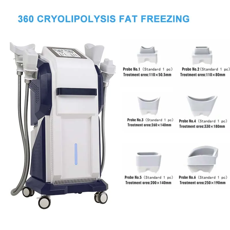 Aesthetic 360 Degree Cryo Slimming Machine Cellulite Reduction Big Coverage 7 Heads Criolipolisis 360 Fat Freezing Machine