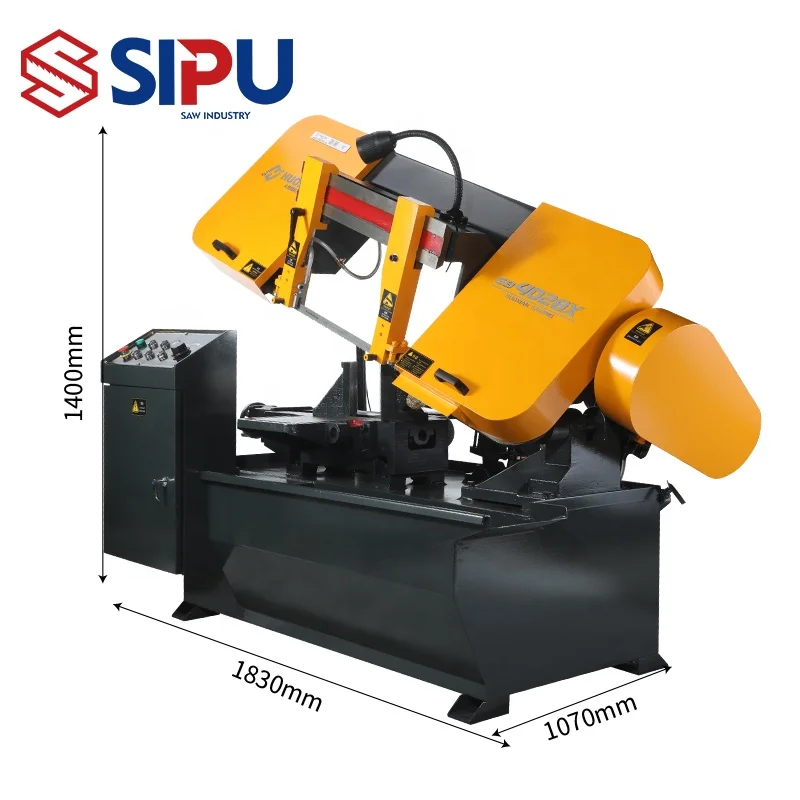 GB4028X 0~45 Rotating Horizontal band saw machine semi-automatic hydraulic metal cutting machine