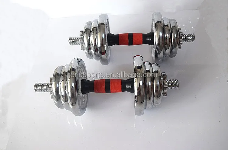 Direct Factory Cheap 20kg 30kg 40kg 50kg Fitness Durable Equipment Chromed Dumbbells