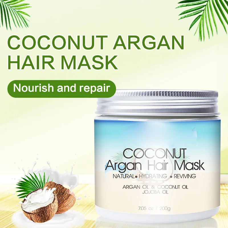 Organic Keratin Hair Mask Collagen Coconut Oil Herbal Ingredients Hair Care Moisturizing Smoothing Damaged Hair Masque