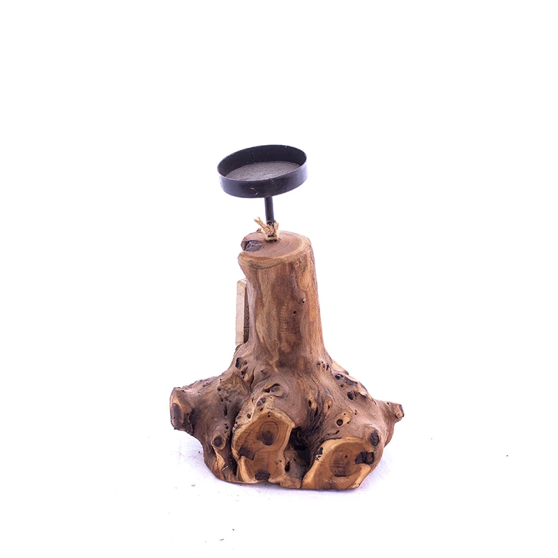 
Wooden Metal Candle Stick Holder 