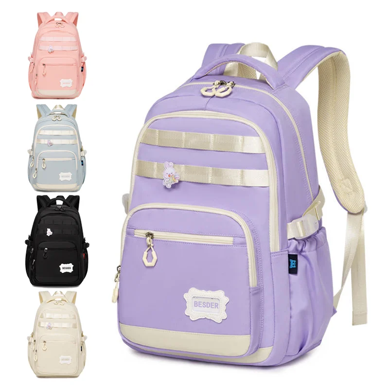 Besderwill Custom Student Backpack Waterproof School Bags Girls Lightweight Mochilas Escolares Oxford School Bags For Kids
