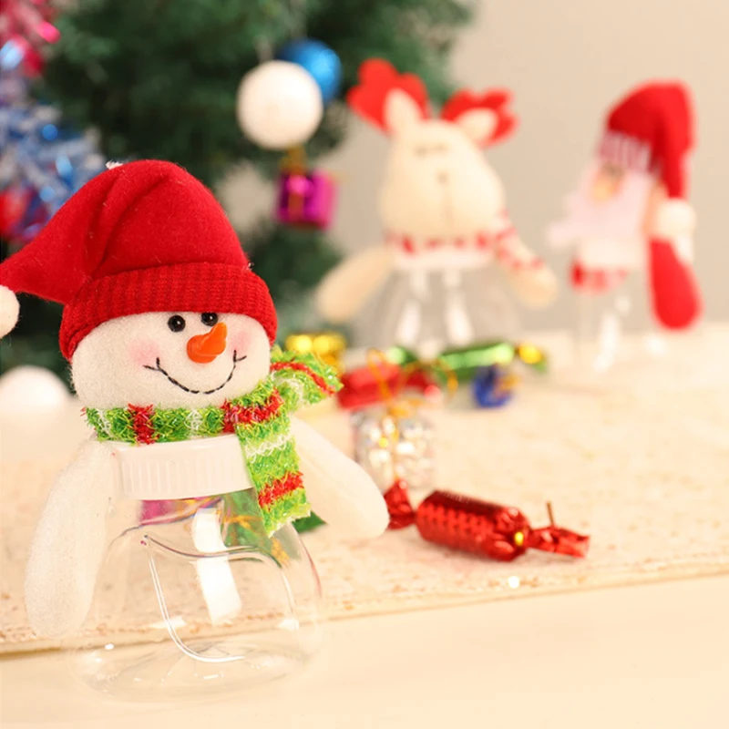 New Creative Christmas Gifts Candy Box Christmas Decorations Santa Snowman Elk Candy Jar